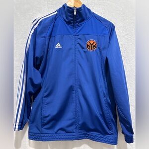 Adidas Chelsea Basketball Club Warm Up Full Zip Jacket Blue New York Knicks